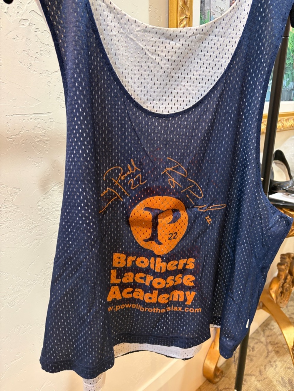 Powell Brothers signed Lacrosse Academy Mesh Jersey - Navy & Orange